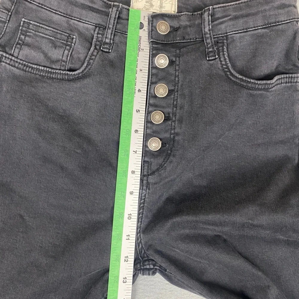 Free People We The Free Button Fly Distressed High Rise Skinny Jeans Womens 31